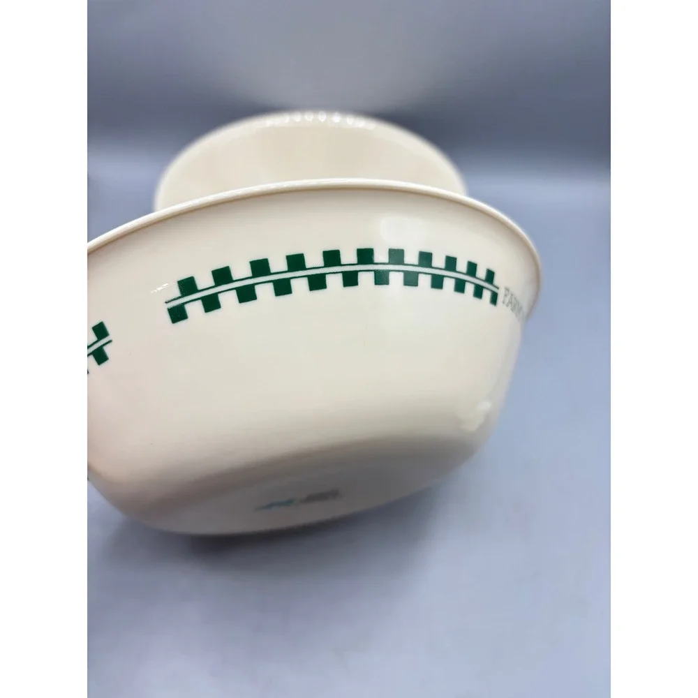 Corelle Farm‎ Fresh Serving Bowls Set of 2 Green Checkerboard Vitrelle USA